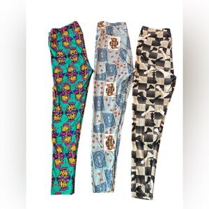 LuLaRoe TC Leggings Bundle of 3 | Game & Card Prints | Tall Curvy
